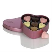 Cocoture Chokoladehjerter i metallic lyserød metalhjerte 63 g